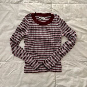 SOLD / ribbed striped long sleeve sweater top